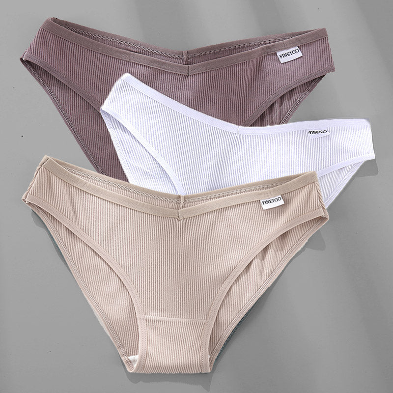 Women’s Ribbed Cotton Panties – Soft Everyday Underwear Set