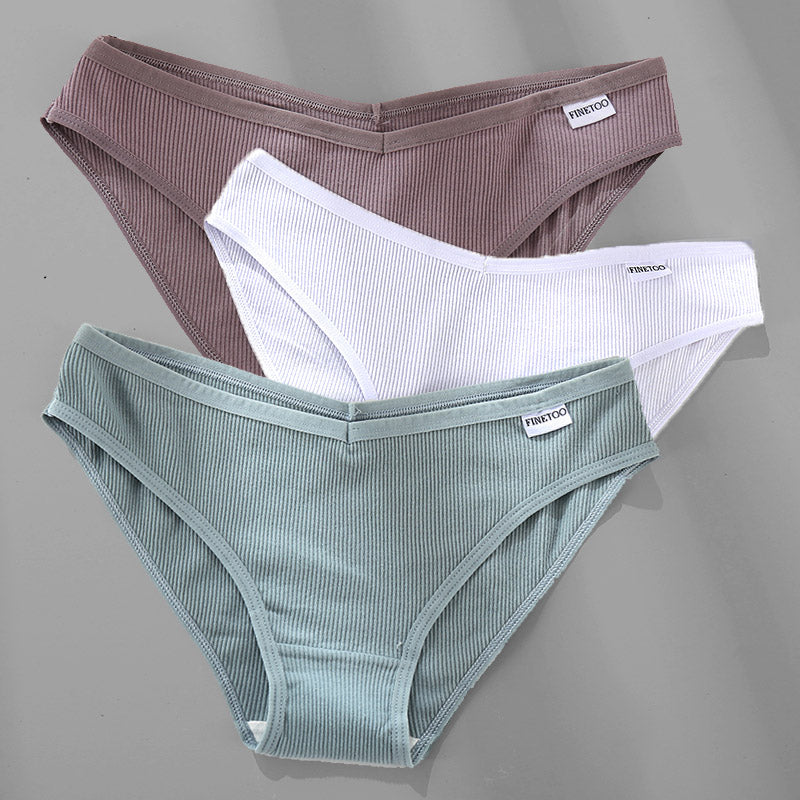 Women’s Ribbed Cotton Panties – Soft Everyday Underwear Set