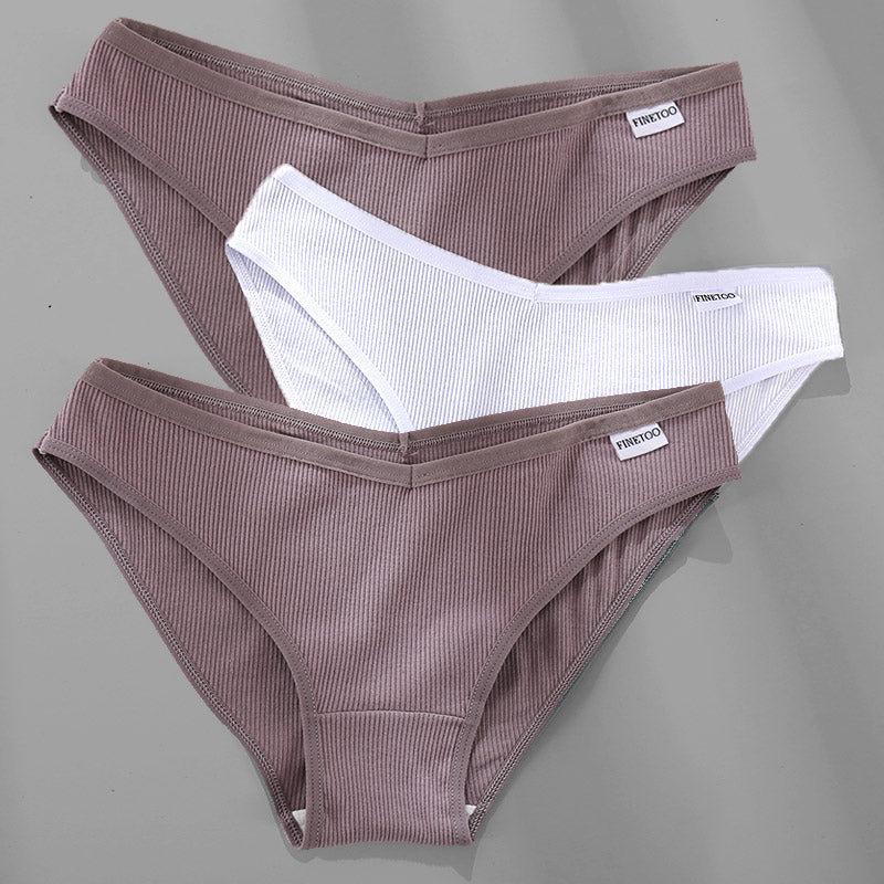 Women’s Ribbed Cotton Panties – Soft Everyday Underwear Set
