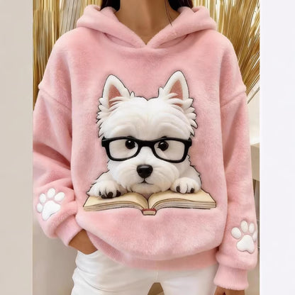Women’s 3D Animal Graphic Fleece Pullover Hoodie