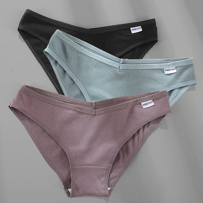 Women’s Ribbed Cotton Panties – Soft Everyday Underwear Set