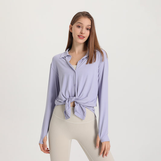 Long Sleeve Tie Up Casual Blouse For Women - Summer & Spring Collection