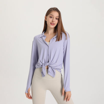 Long Sleeve Tie Up Casual Blouse For Women - Summer & Spring Collection