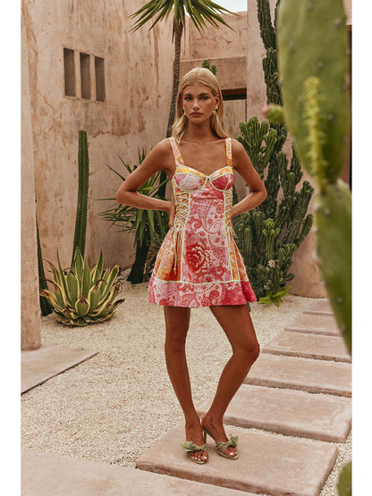 Sleeveless Floral Mini Summer Dress