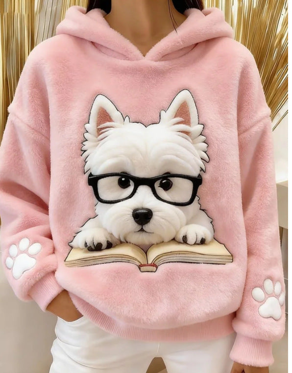 Women’s 3D Animal Graphic Fleece Pullover Hoodie