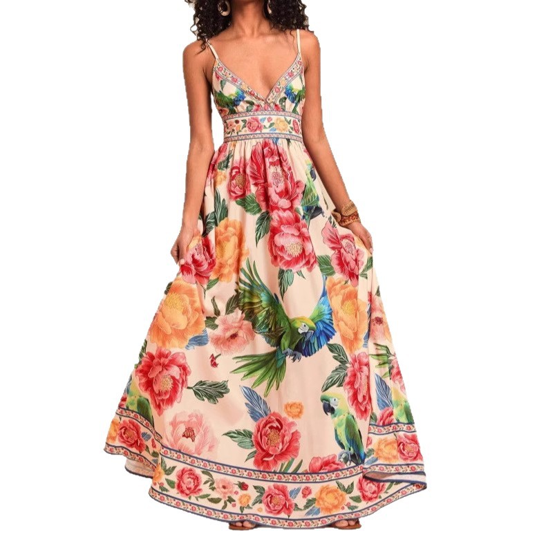 Spring Themed Maxi Long Dress