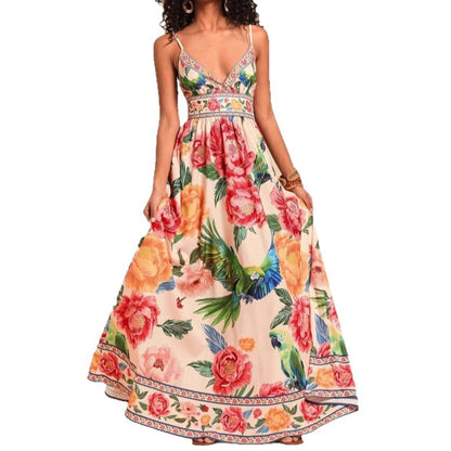 Spring Themed Maxi Long Dress