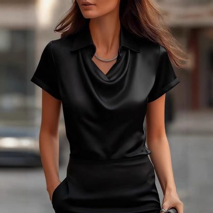 Boat Neck Simple Blouse For Women - Casual & Business