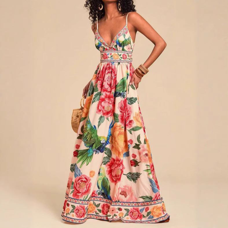 Spring Themed Maxi Long Dress